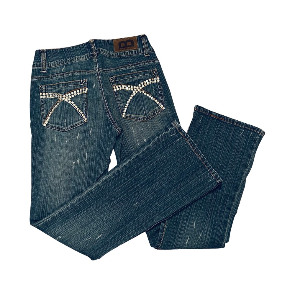 BOOM BOOM Authentic Jeanswear Crystal Embellished Boot Cut Jeans